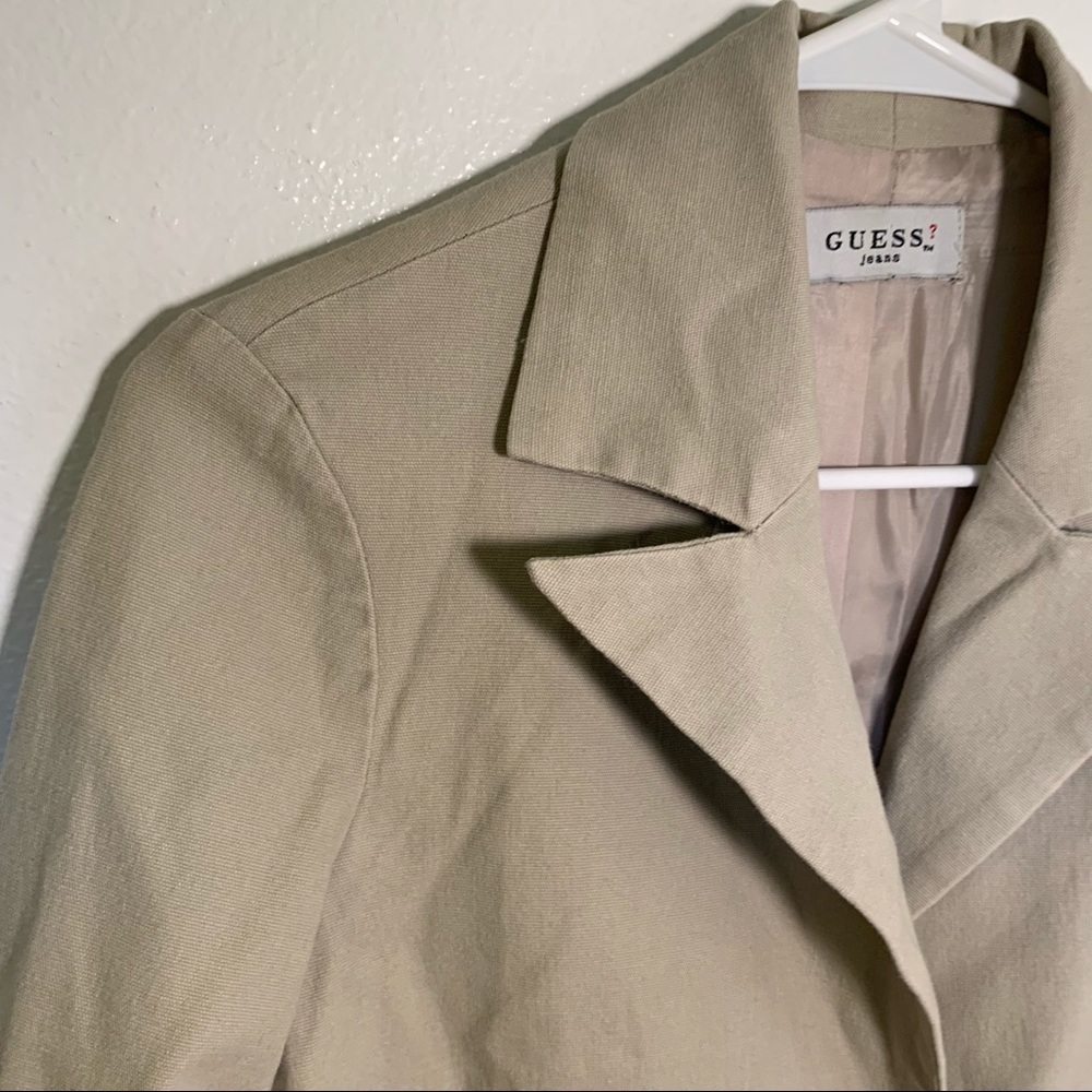 Vintage Guess Jeans 2 Button Blazer Beige - Picture 6 of 9